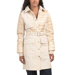 PAJAR BLONDE Opal Mid Length Mixed Media Trench Coat